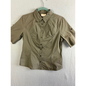 Personal Identity Button Down Girls‎ Large Roll Tab Sleeve Shirt